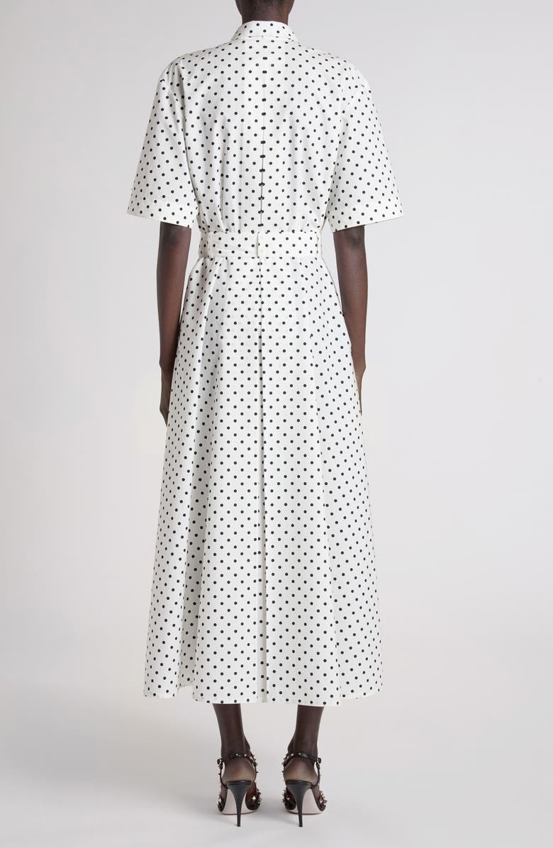 Valentino Garavani Polka Dot Cotton Poplin Shirtdress, Alternate, color, White/ Black
