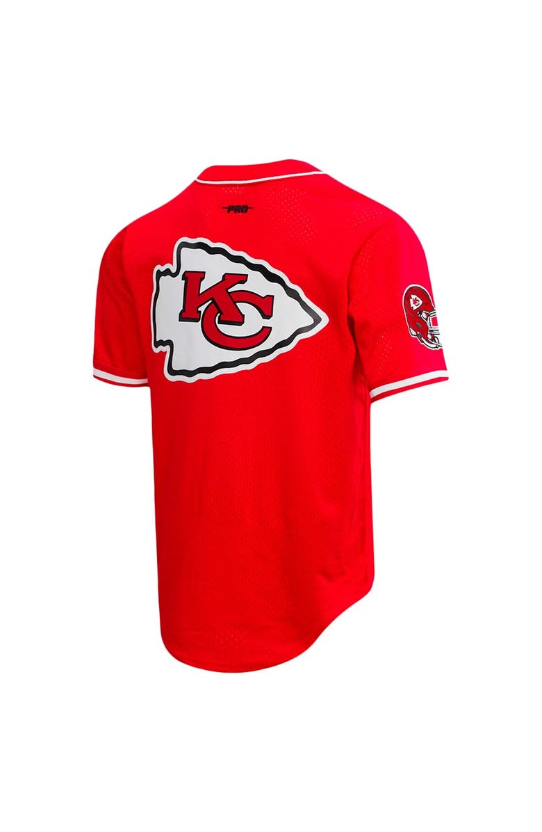 PRO STANDARD Men's Pro Standard Travis Kelce Red Kansas City Chiefs Mesh Button-Up Baseball Jersey, Alternate, color, Red