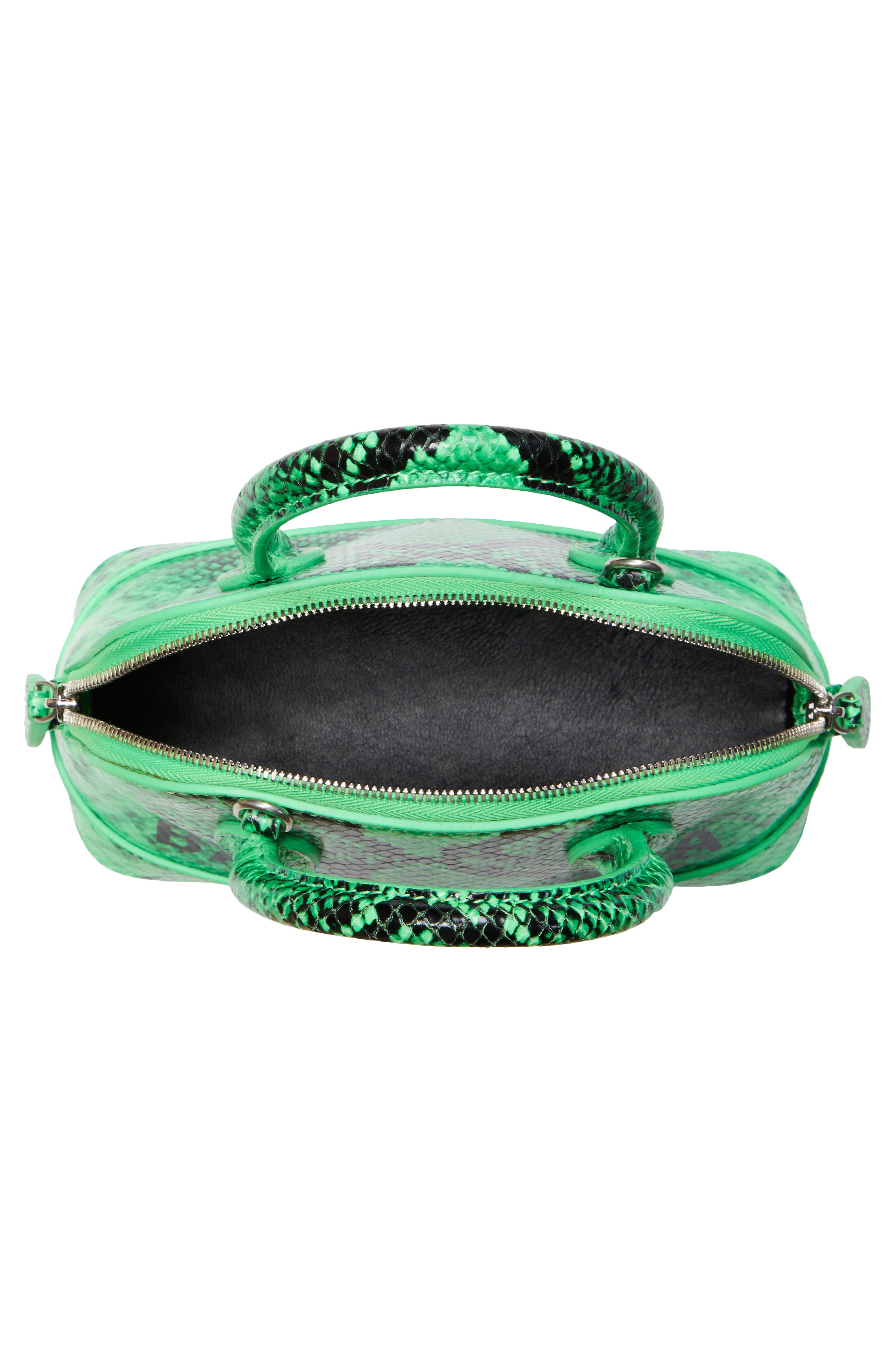 Extra Extra Small Ville AJ Snake Embossed Leather Satchel, Alternate, color, FLUO GREEN BLACK