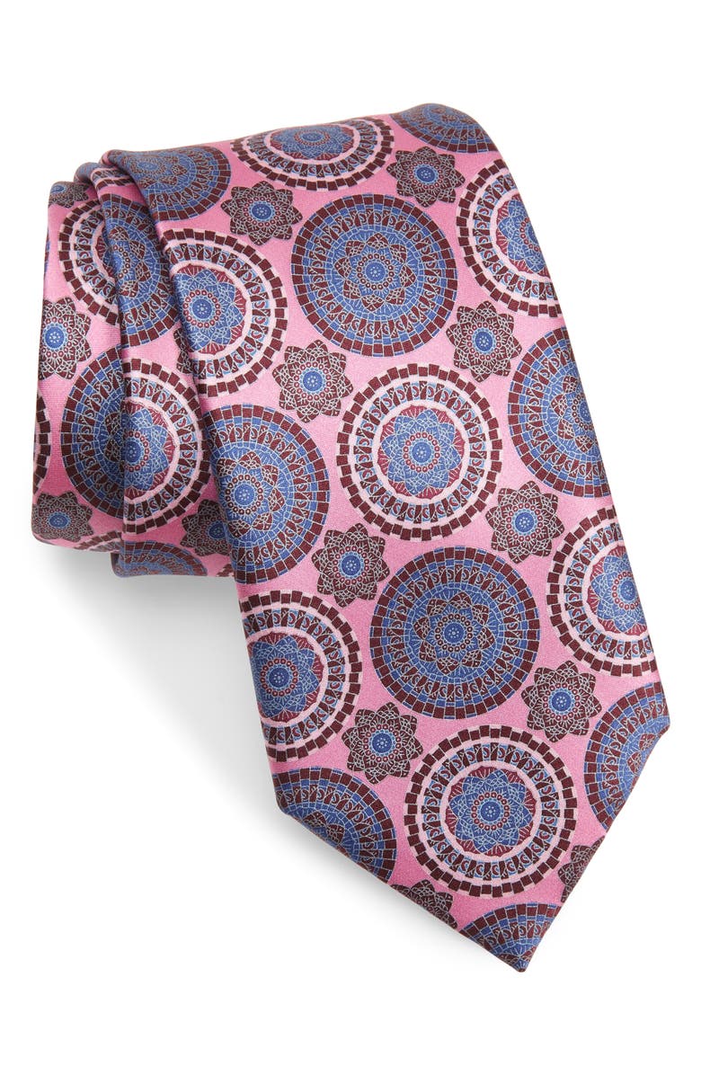 ZEGNA Medallion Silk Tie, Main, color, 