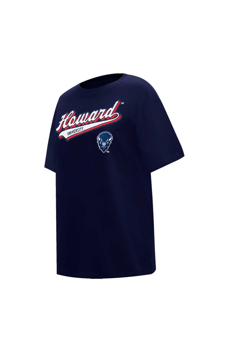PRO STANDARD Women's Pro Standard Navy Howard Bison Script Tail Oversized Boyfriend T-Shirt, Alternate, color, Navy