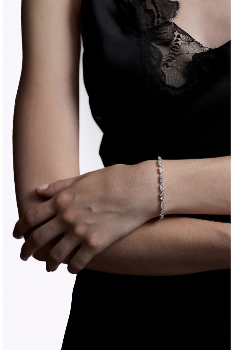 Twinnie Cubic Zirconia Line Bracelet, Alternate, color, RHODIUM