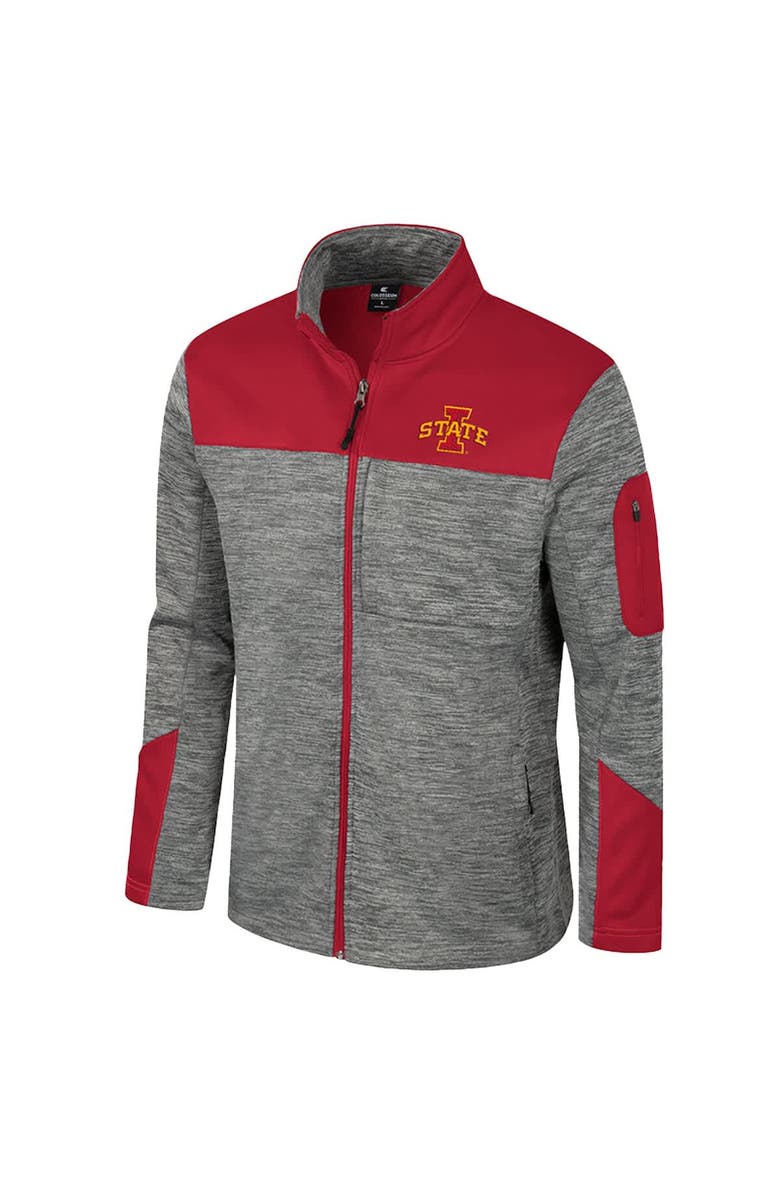 COLOSSEUM Men's Colosseum  Gray/Cardinal Iowa State Cyclones Guard Full-Zip Jacket, Alternate, color, Gray