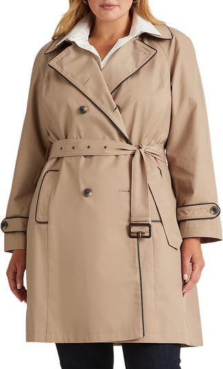 Lauren Ralph Lauren Water Repellent Cotton Blend Belted