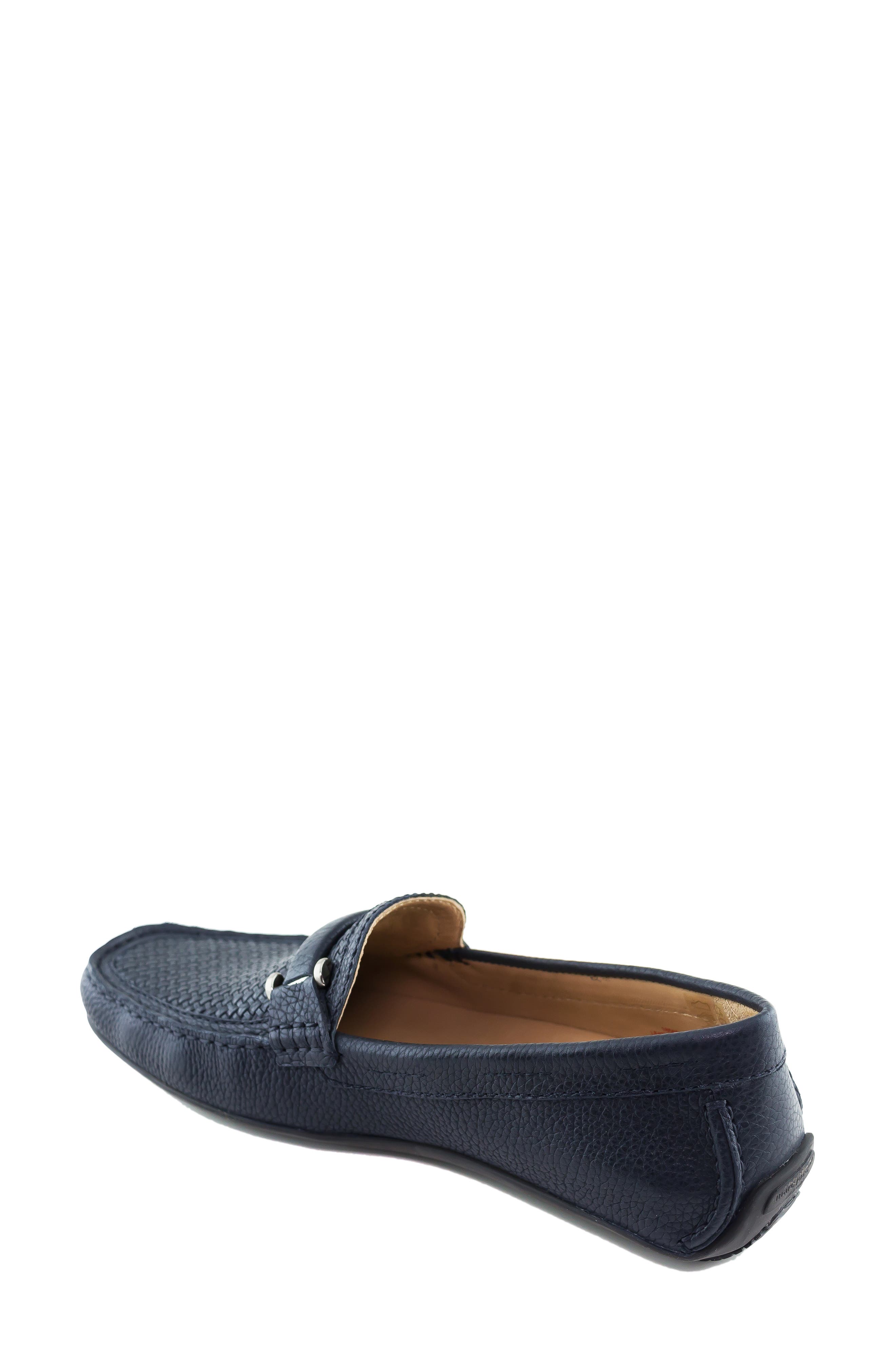 Bryant Park Leather Weave Driver Loafer, Alternate, color, NAVY GRAINY