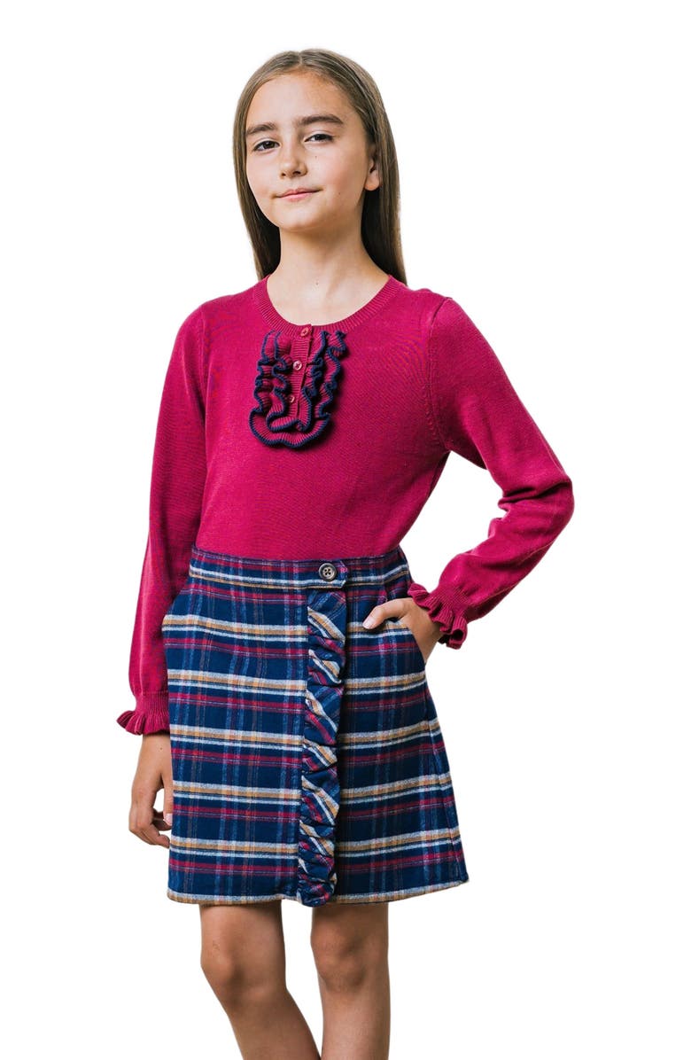 Hope & Henry Girls' Flannel Ruffle Skirt, Toddler, Main, color, 