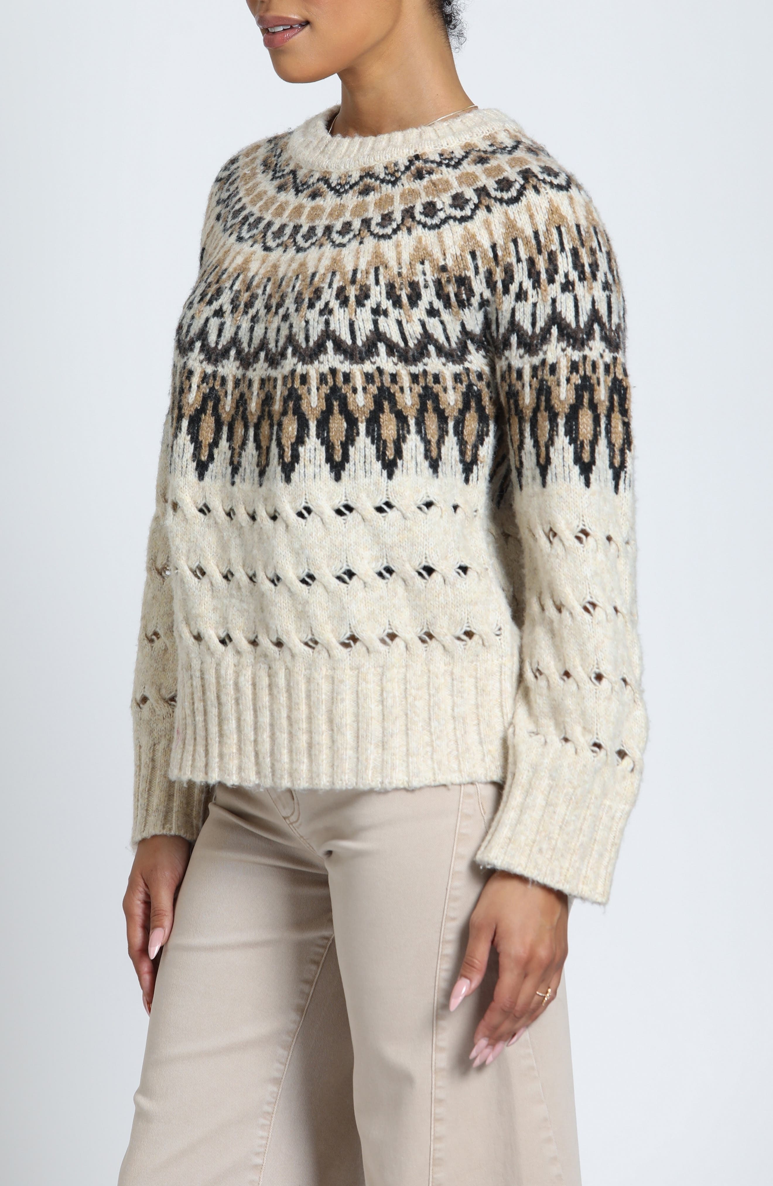 APNY Alpine Fair Isle Crewneck Sweater (Women) | Nordstrom