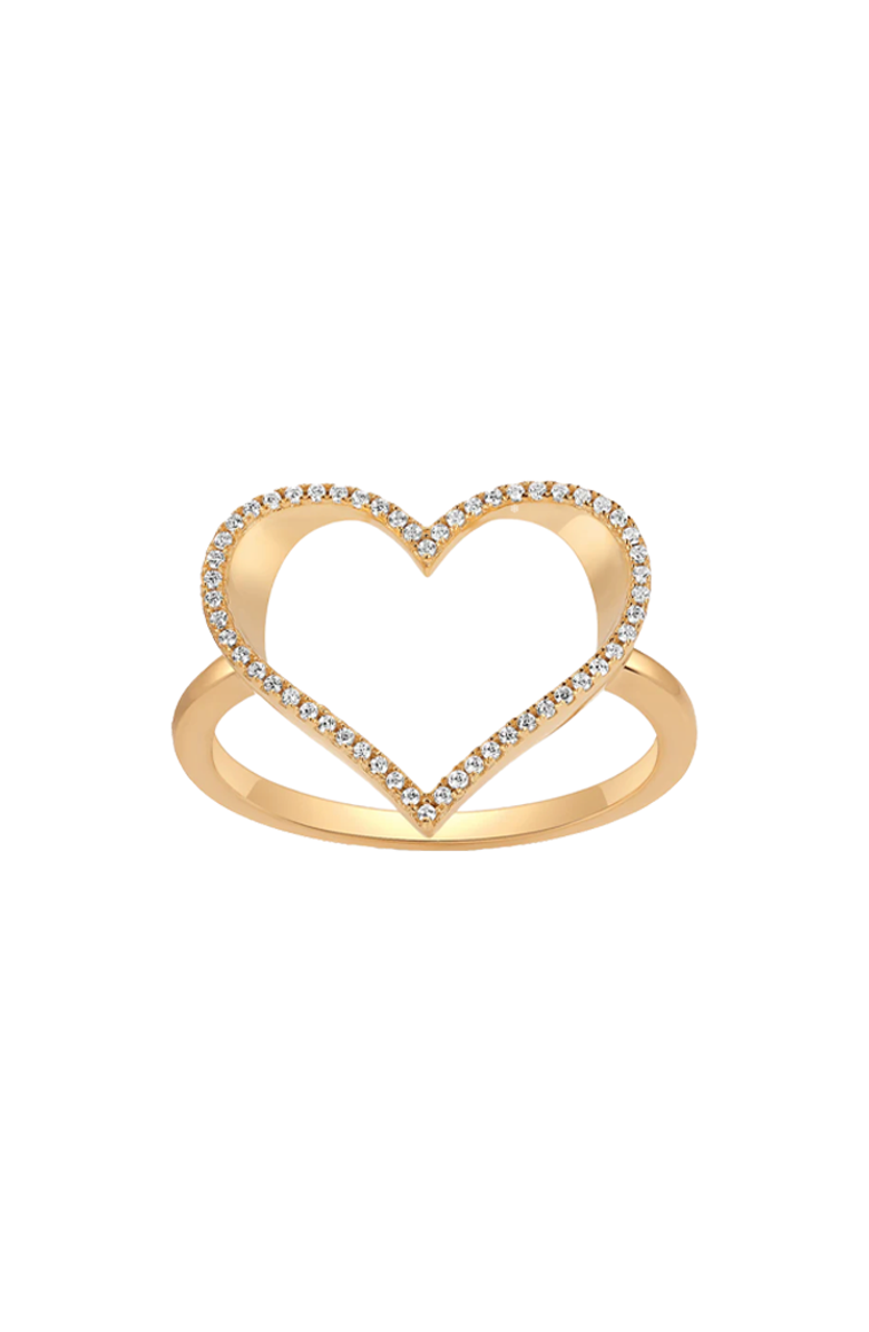 BY ADINA EDEN Pave Open Heart Ring, Main, color, Gold