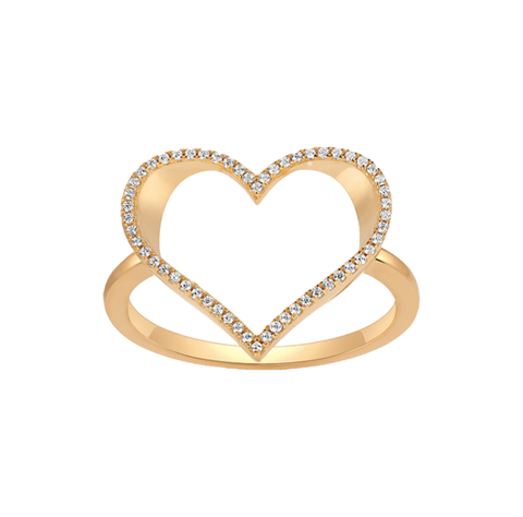 Pave Open Heart Ring