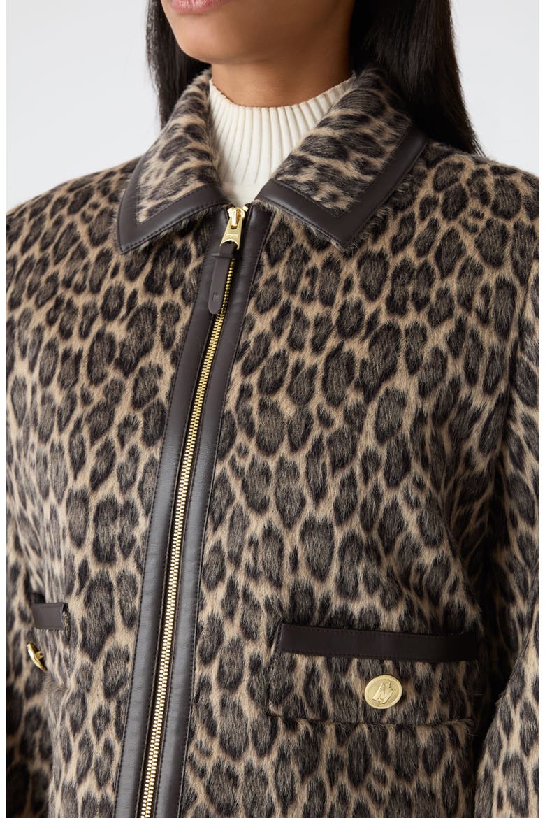 Lorah Leopard Print Wool & Alpaca Blend Crop Jacket, Alternate, color, LIGHT CAMEL MULTI
