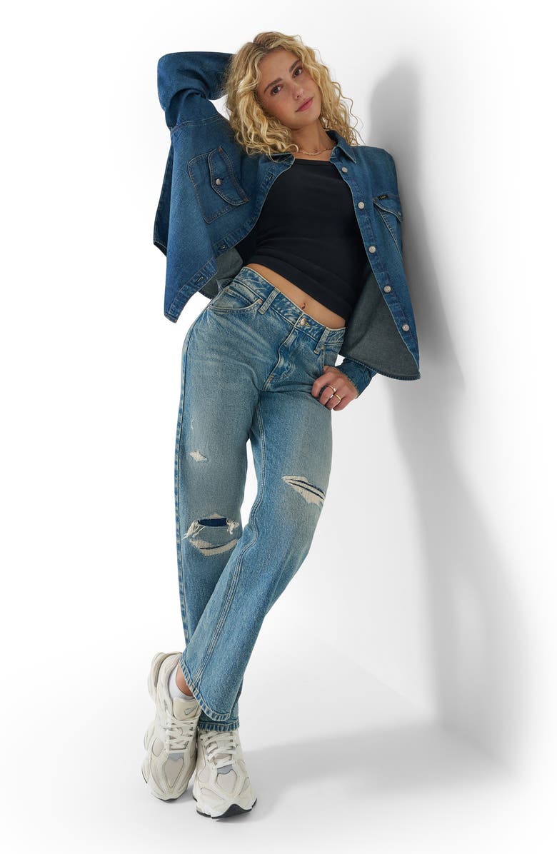 Lee Rider<sup>™</sup> Ripped Classic Straight Leg Jeans, Alternate, color, Spring Back Dx