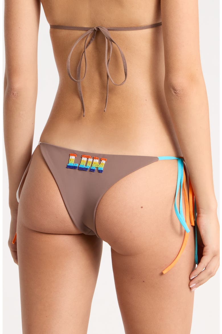 Beaded Side Tie Bikini Bottoms, Alternate, color, MULTI