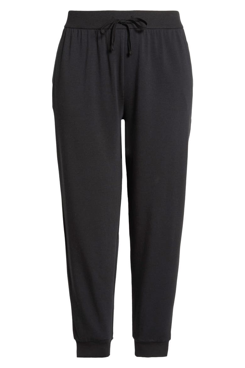 Terry Ankle Pants, Alternate, color, BLACK