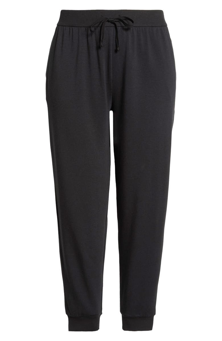 Eileen Fisher Terry Ankle Pants, Alternate, color, Black