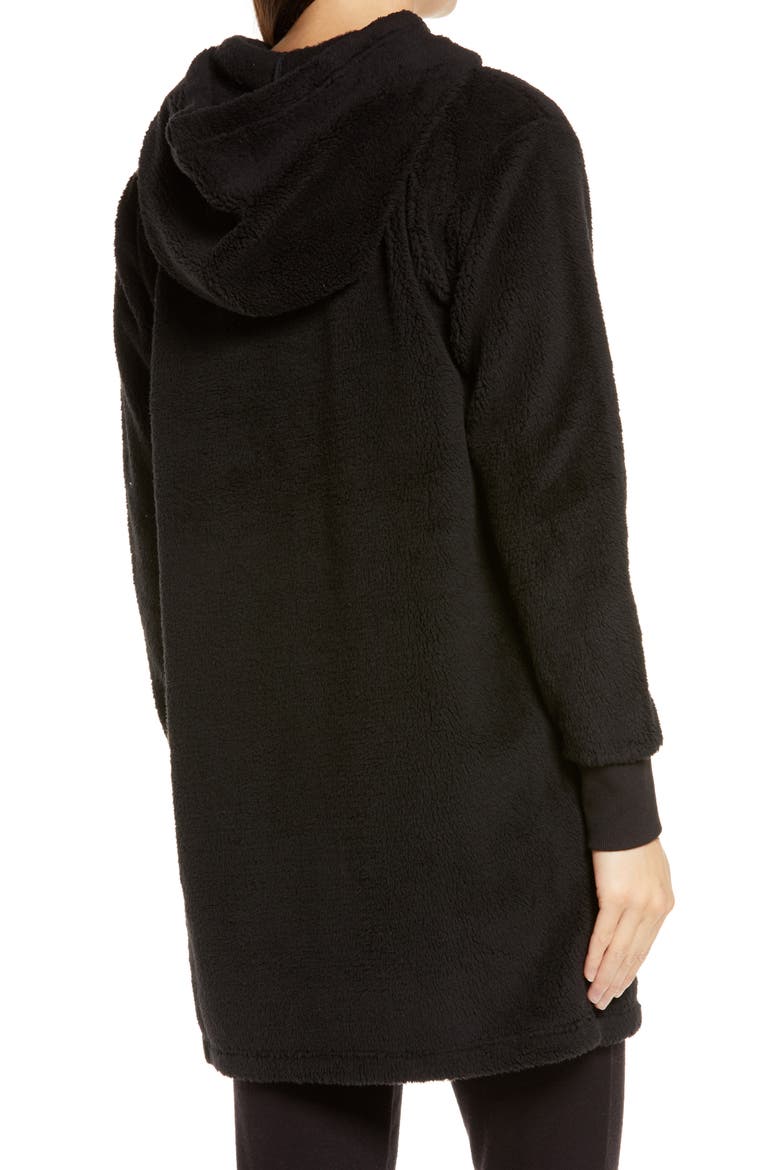 Oversize Zip-Up Hoodie, Alternate, color, BLACK