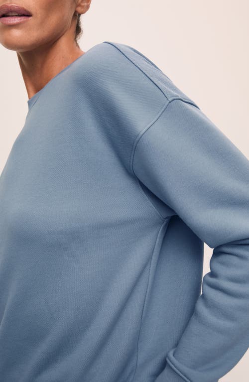 Eberjey French Terry Sweatshirt In Faded Denim