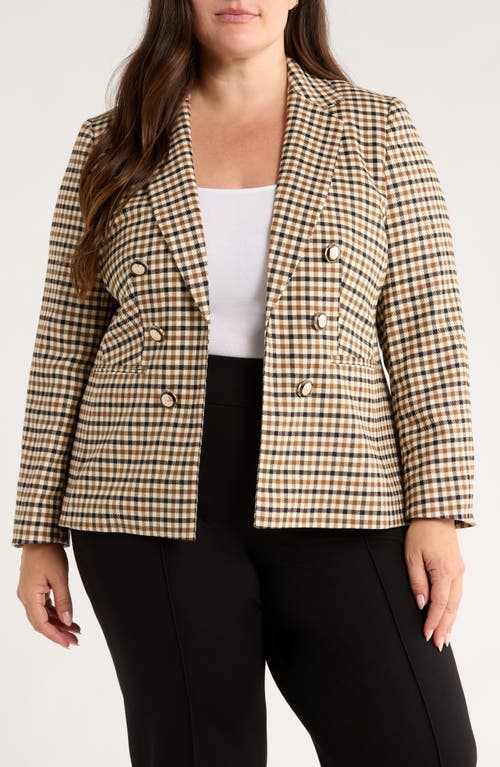 Jones New York Check Faux Double Breasted Blazer In Gray