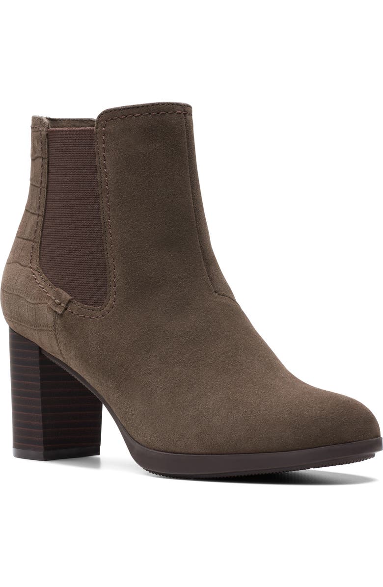 Clarks<sup>®</sup> Bayla Rose Chelsea Boot, Main, color, Slate Suede