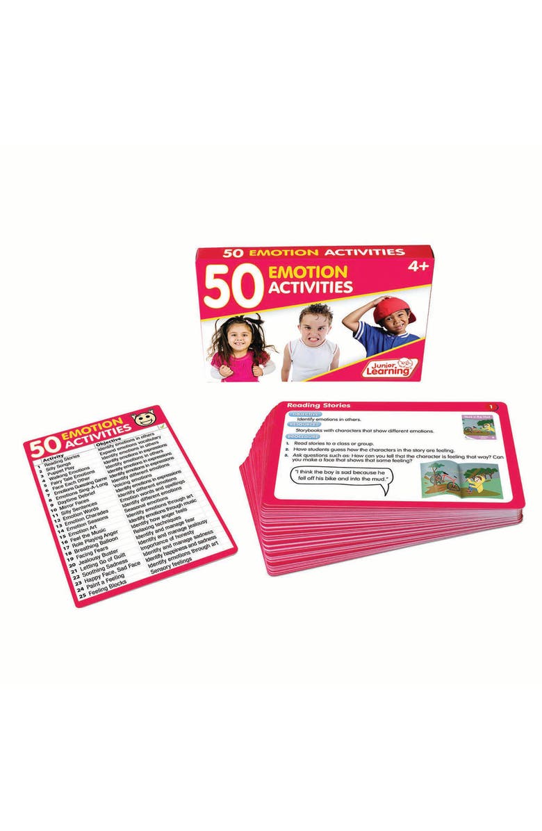 Junior Learning 50 Emotion Activity Cards, Alternate, color, Multicolored