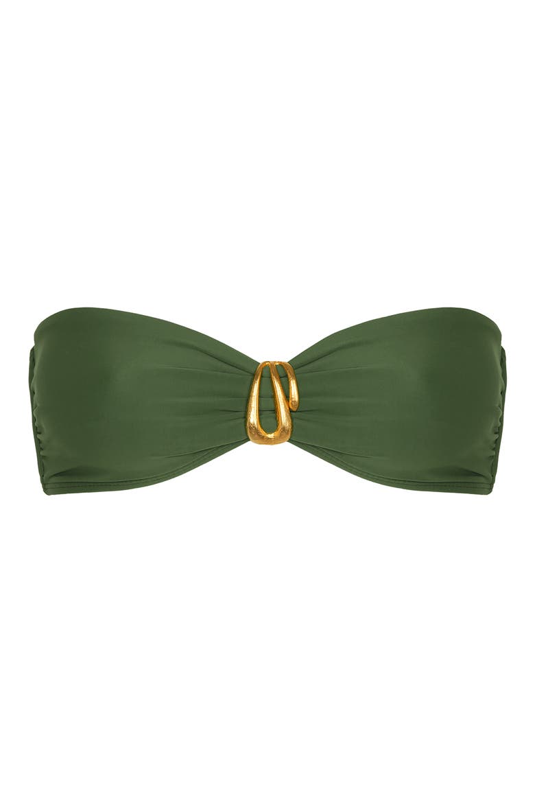 Leone Bandeau Bikini Top, Alternate, color, GREEN