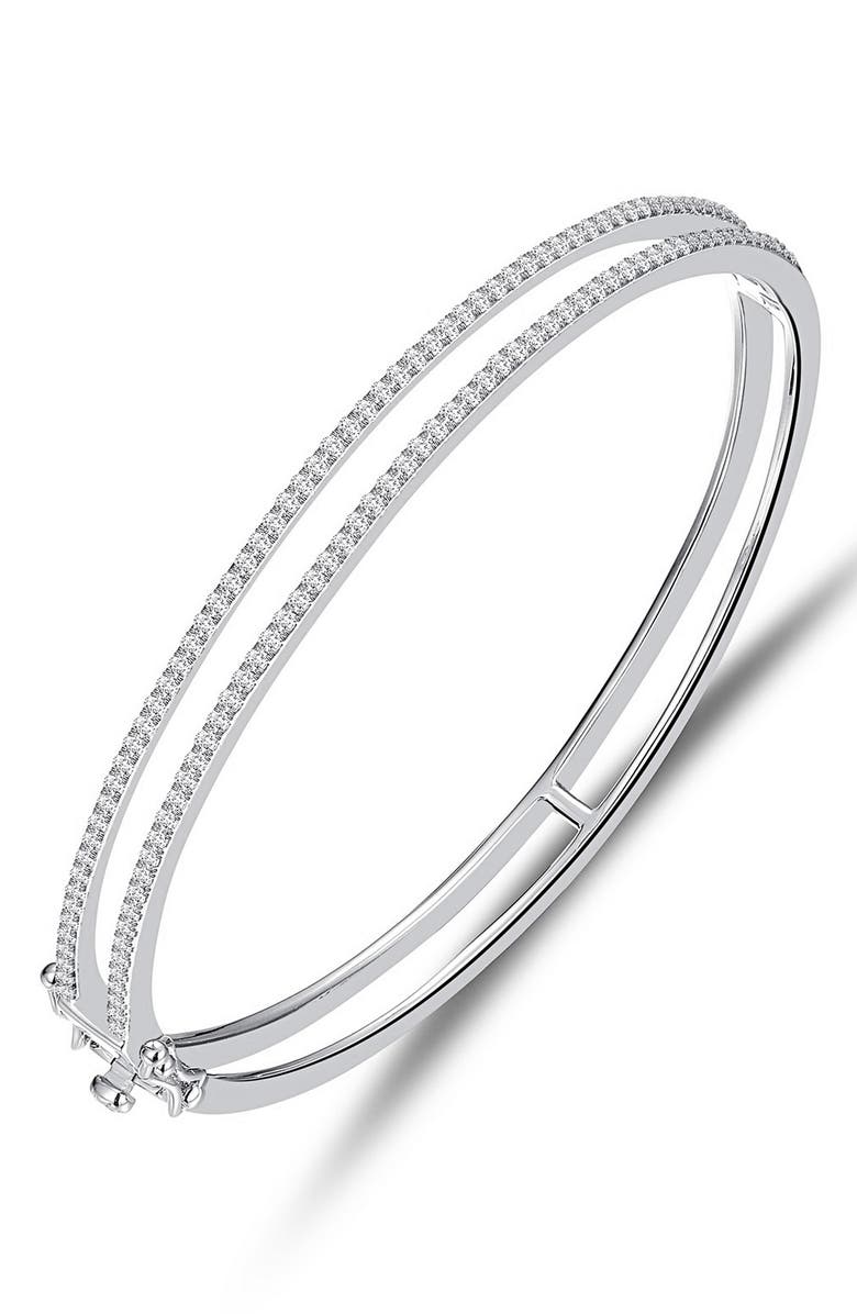 Lafonn Hinged Simulated Diamond Bangle, Main, color, 
