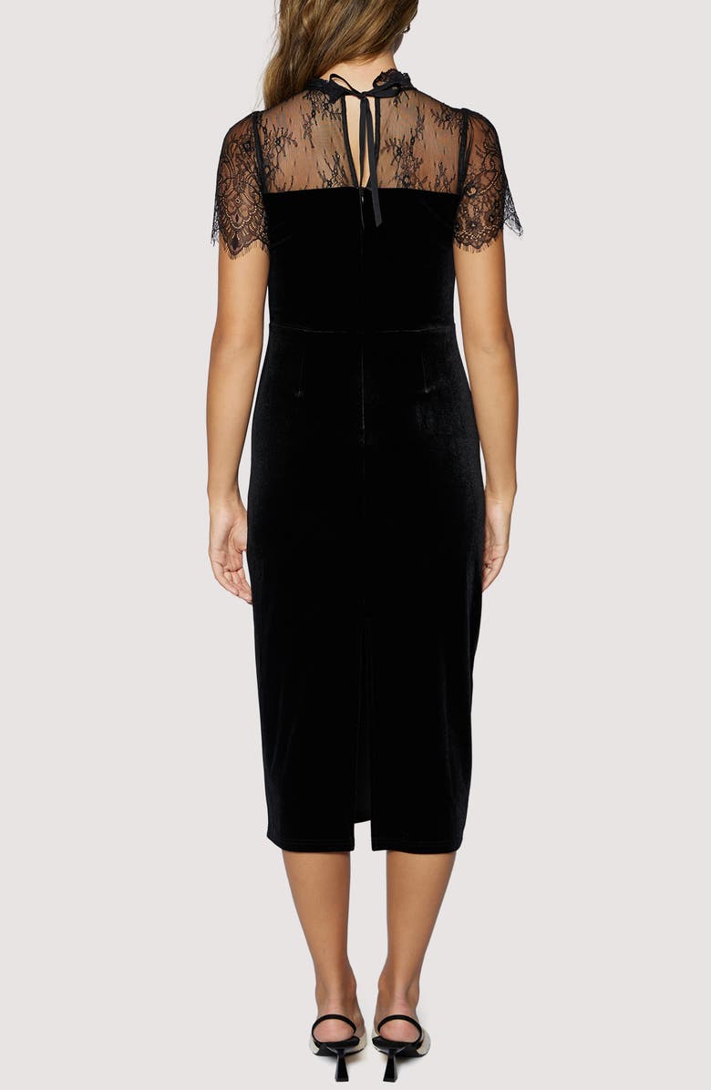Lost + Wander Fiorella Lace Velvet Maxi Dress, Alternate, color, Black