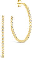 Sterling Forever Bezel Cubic Zirconia Hoop Earrings
