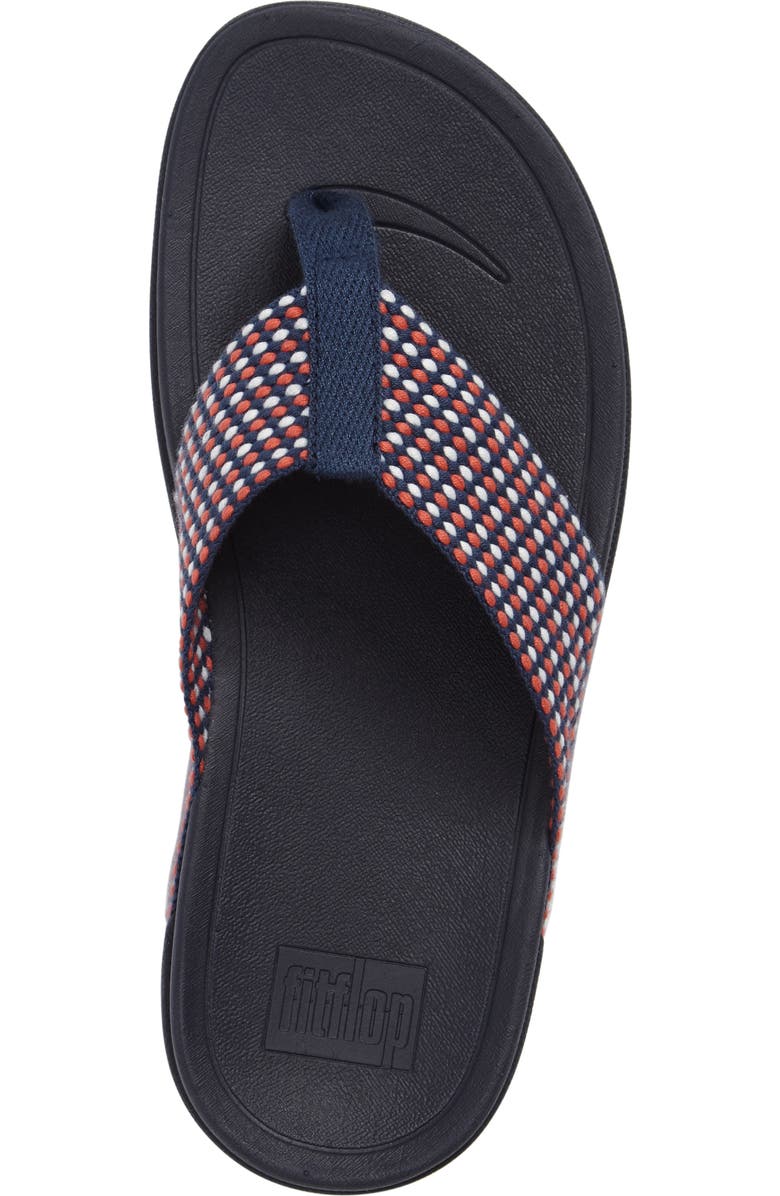 FitFlop Surfa<sup>™</sup> Flip Flop, Alternate, color, Midnight Navy Fabric