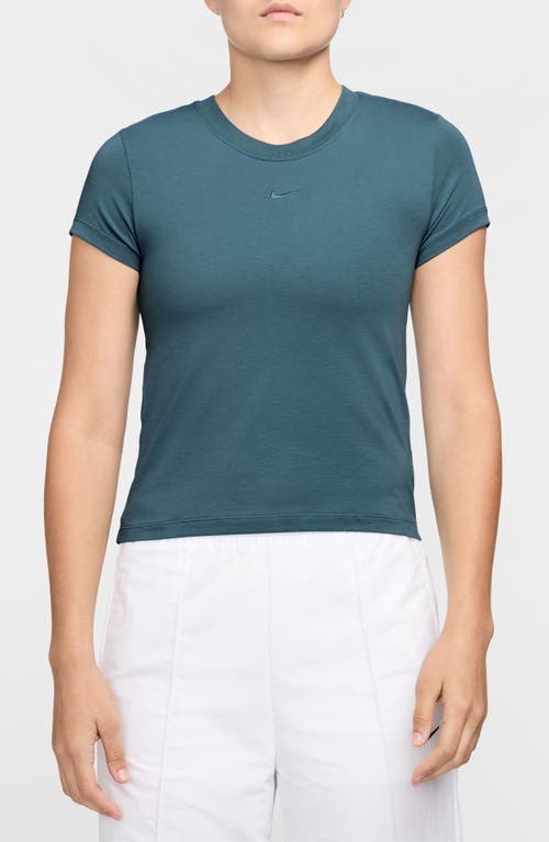 Nike Sportswear Club Chill Knit Mod Crop T-shirt In Blue