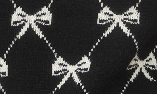 Blu Pepper Bow Cap Sleeve Sweater In Black