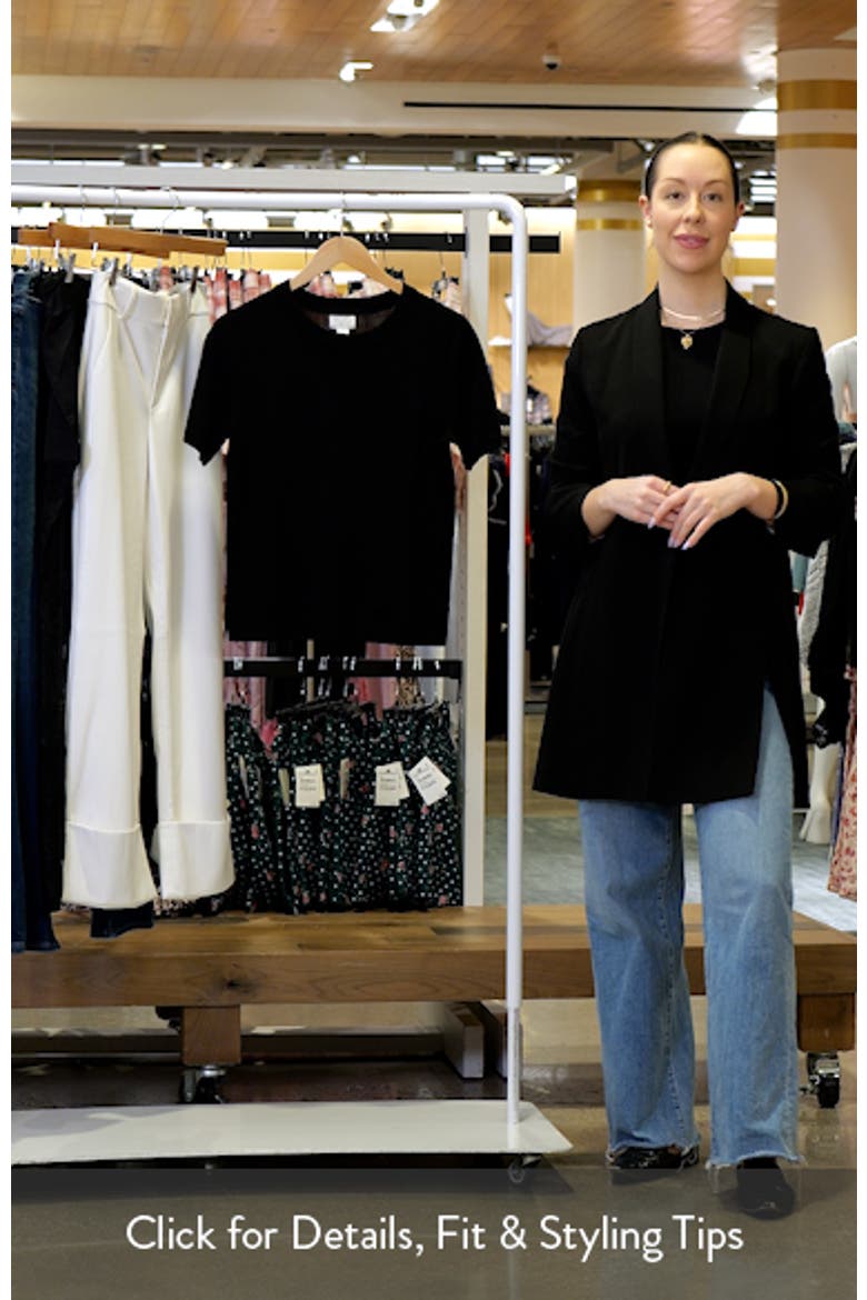 Short Sleeve Merino Wool Blend Sweater Top video