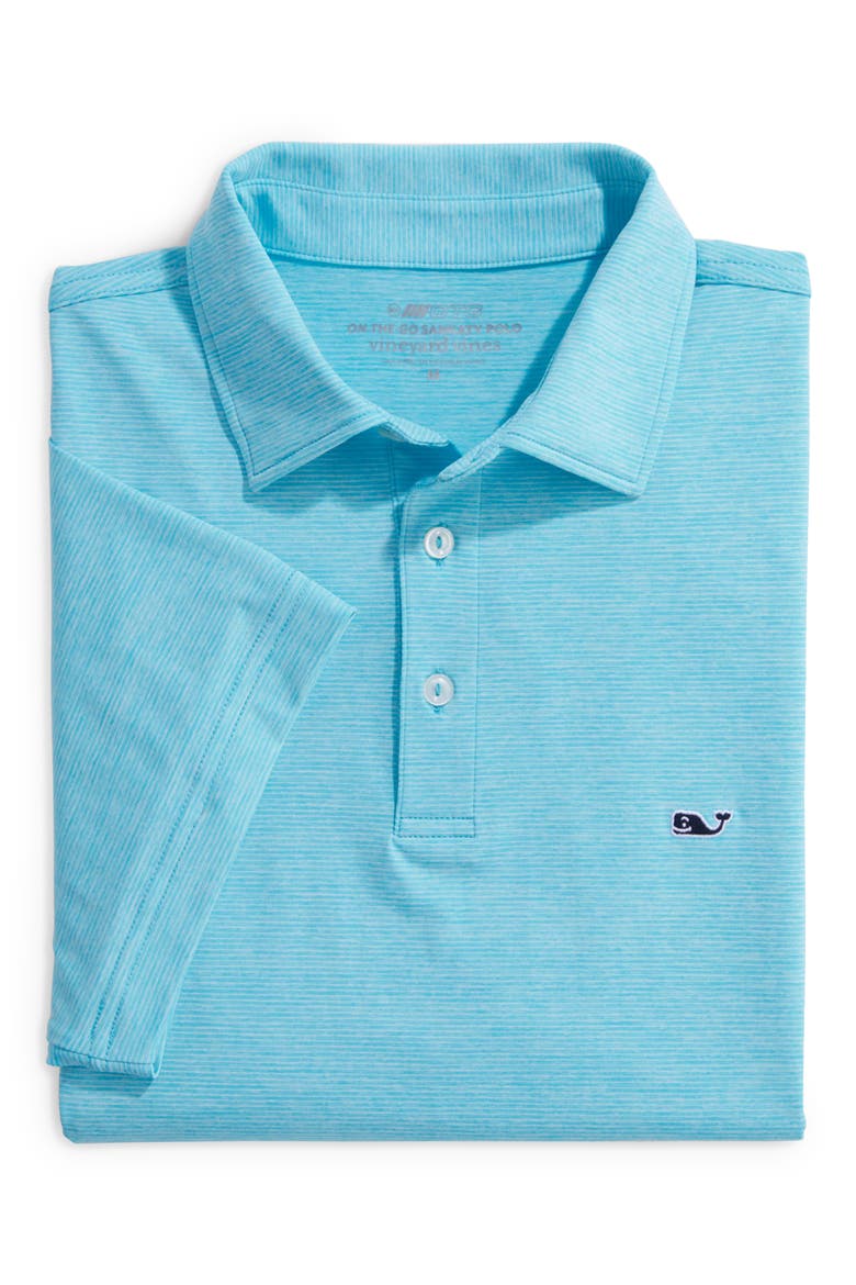 St. Jean Stripe Sankaty Performance Polo, Alternate, color, TURQS TEJEDA / WHITE
