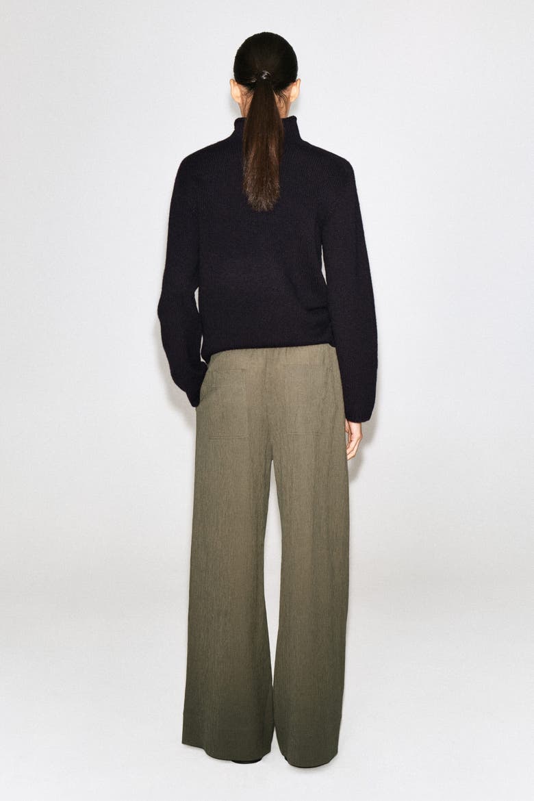 Crinkled-jersey Wide-leg Pants, Alternate, color, LIGHT BROWN