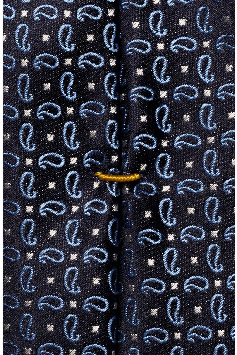 Pine Paisley Silk Jacquard Tie, Alternate, color, NAVY