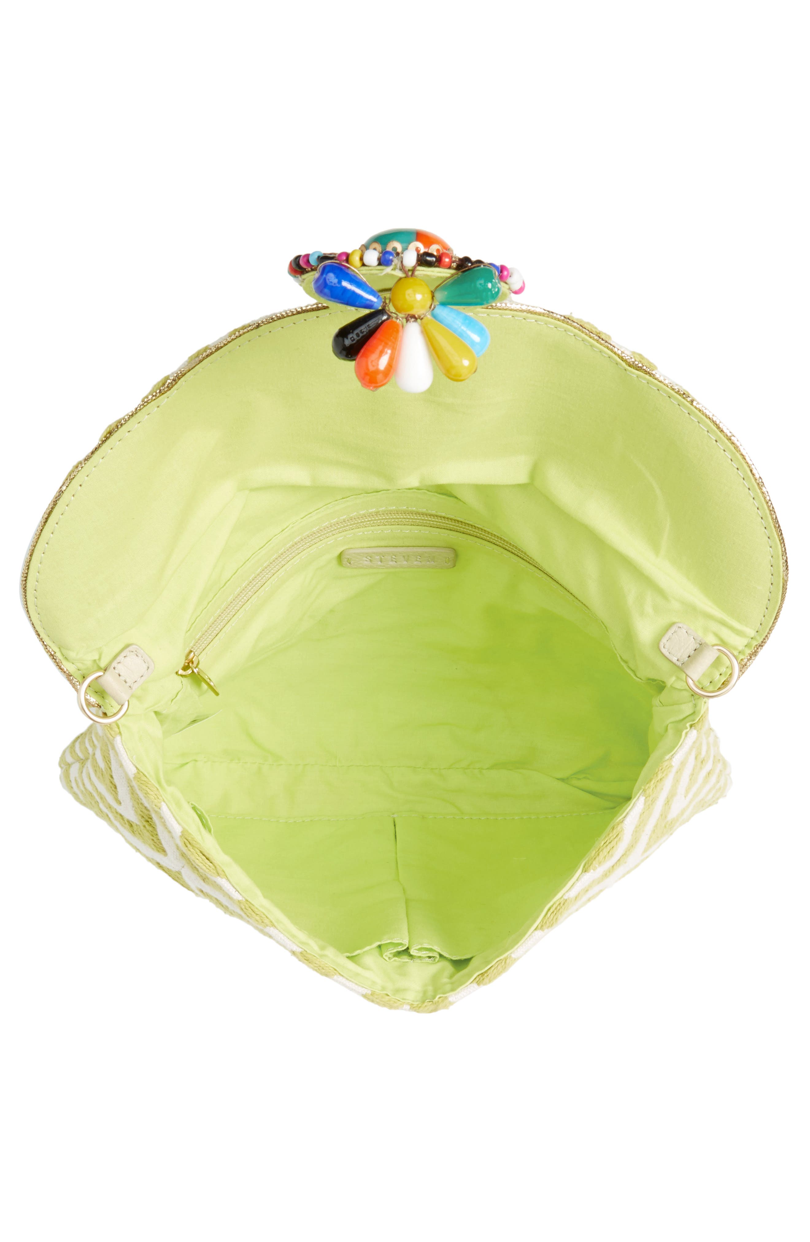 by Steve Madden Beaded & Embroidered Clutch, Alternate, color, CITRON