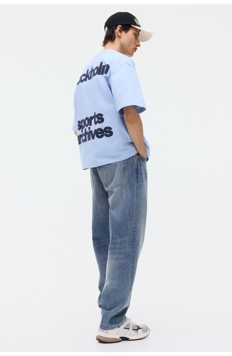 H&M Oversized printed t-shirt, Alternate, color, Light Blue/Sports Archives