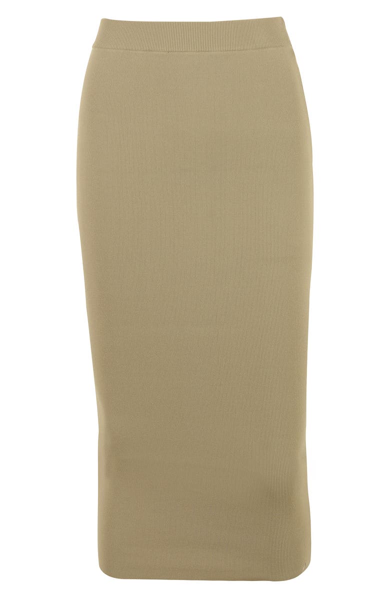 HOUSE OF CB Heather Knit Midi Skirt, Alternate, color, Camel