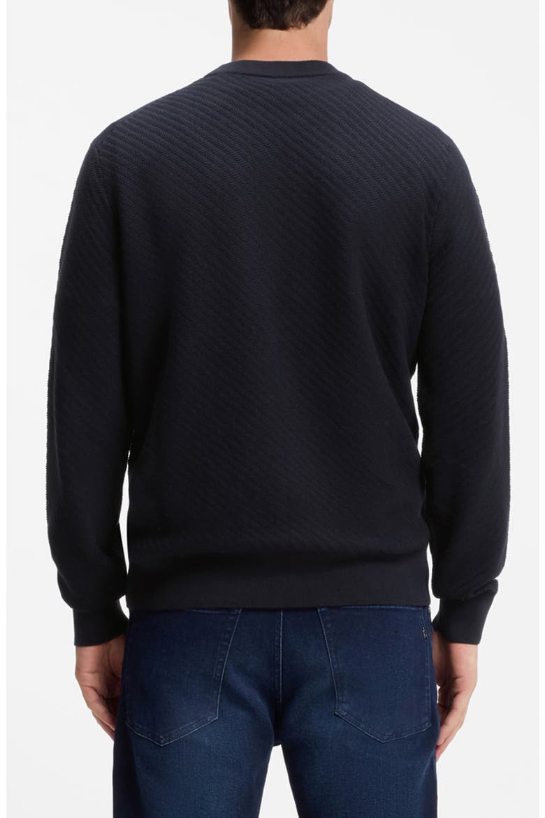 H-Lofranco Textured Cotton Crewneck Sweater, Alternate, color, DARK BLUE
