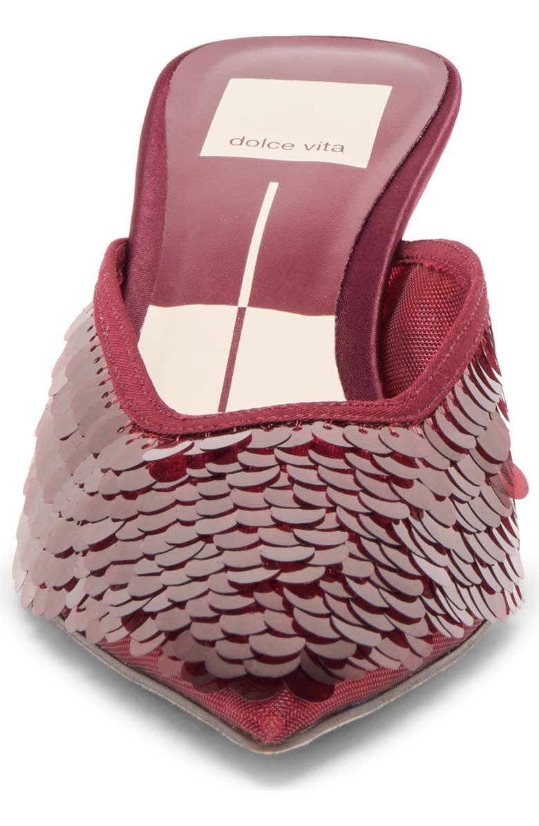 Dolce Vita Cleo Shimmer Kitten Heel Mule, Alternate, color, Cranberry Sequin