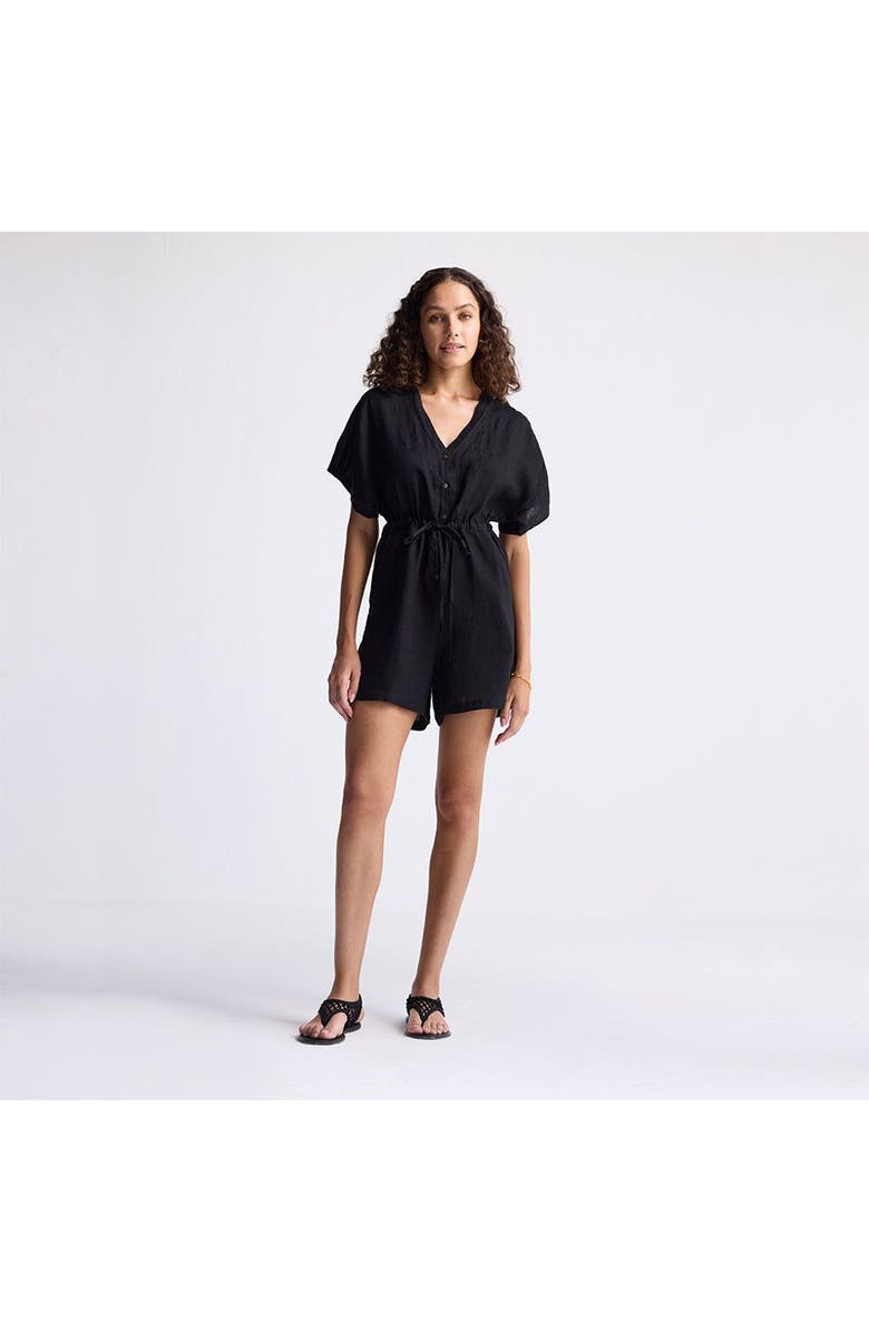 Reistor V neck Drawstring Romper, Alternate, color, Solid
