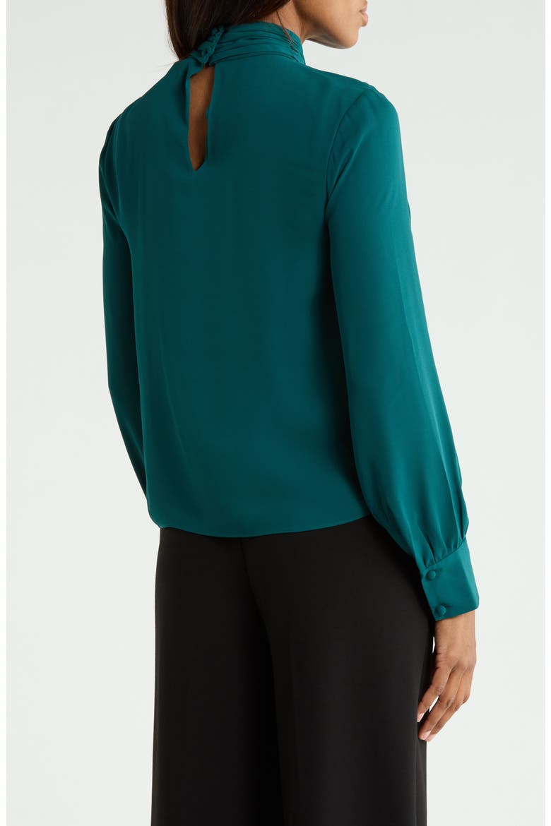 Valentine Tie Neck Top, Alternate, color, EMERALD