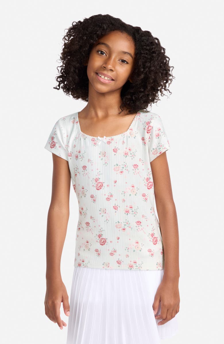 abercrombie kids Pointelle T-Shirt, Alternate, color, White