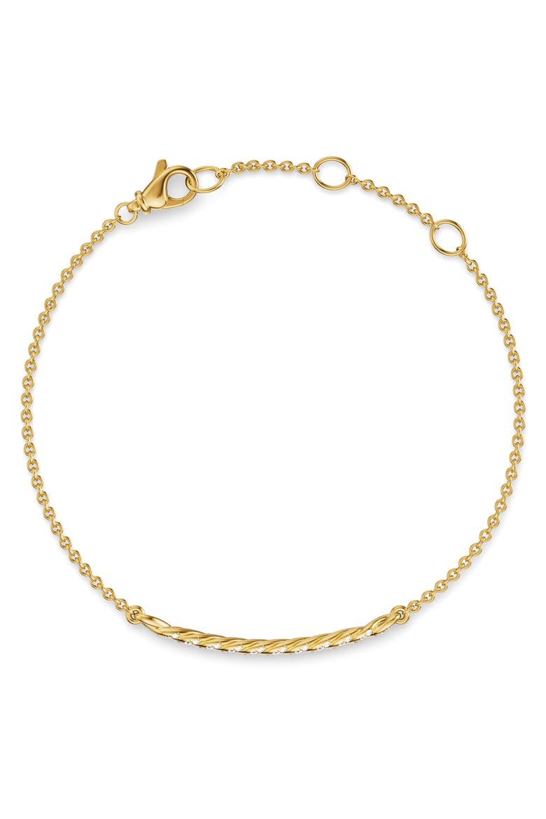 18k Gold Diamond Smile Chain Bracelet, Alternate, color, GOLD