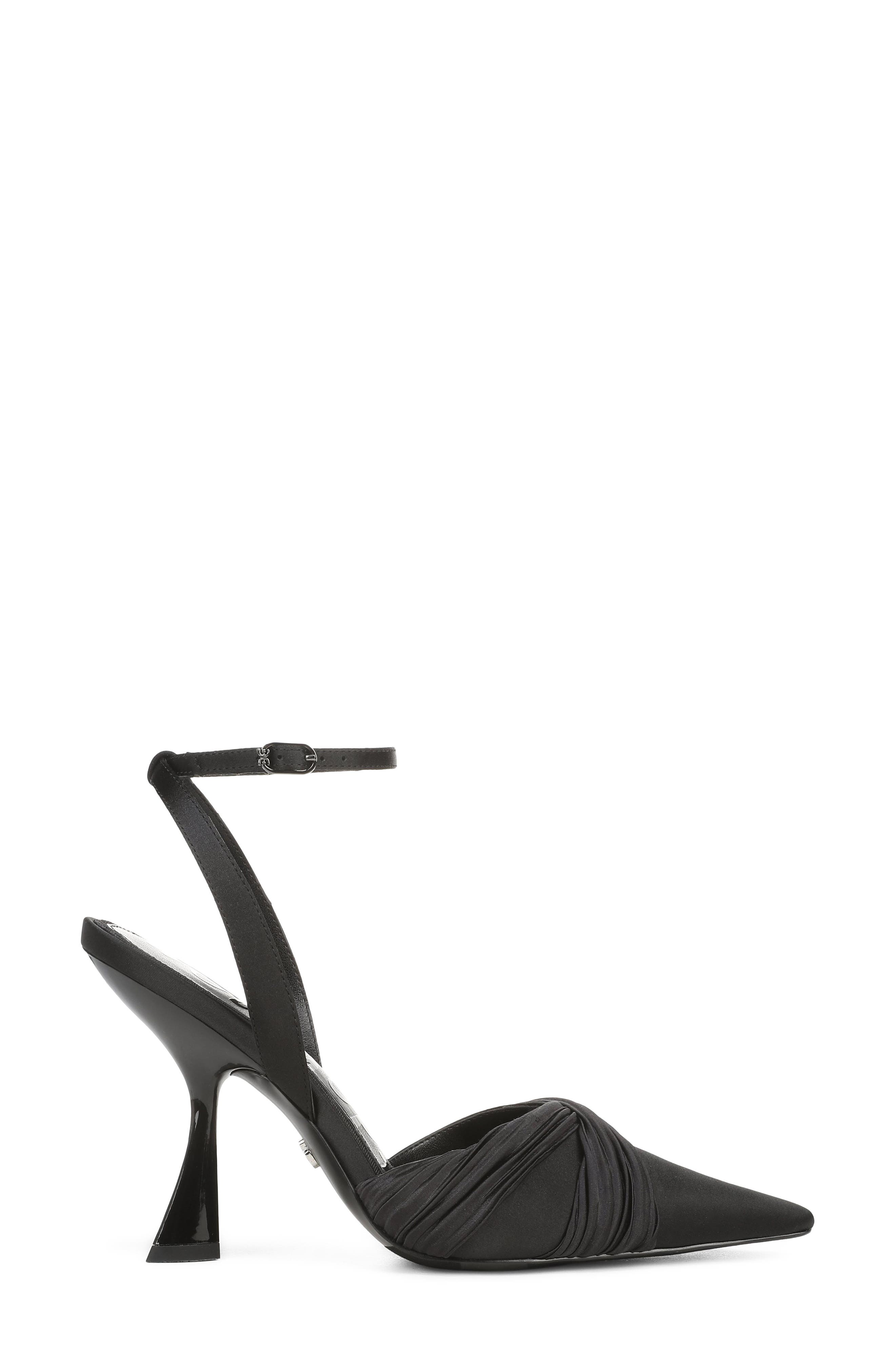 Patrice Pointed Toe Ankle Strap Pump, Alternate, color, BLACK
