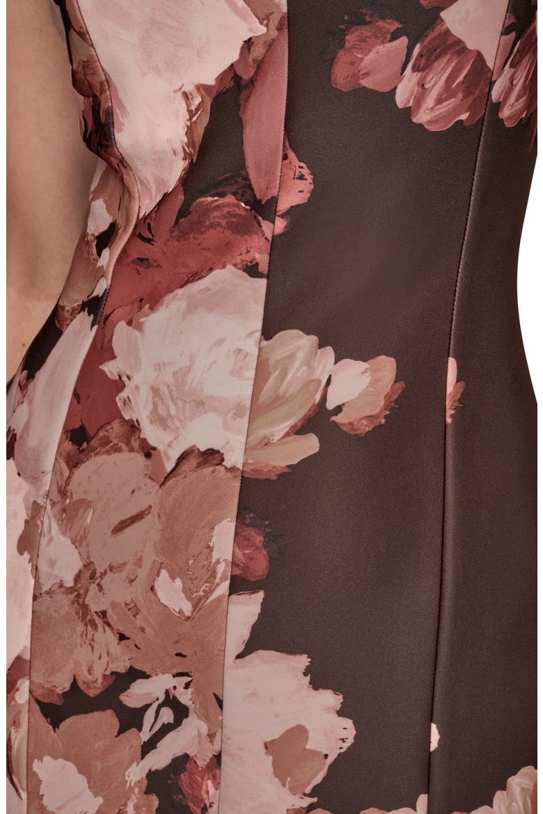Floral Print Sleeveless Sheath Dress, Alternate, color, CHOC PLUM
