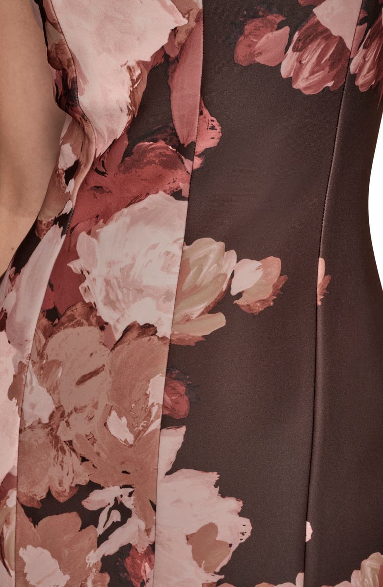 Donna Karan New York Floral Print Sleeveless Sheath Dress, Alternate, color, Choc Plum