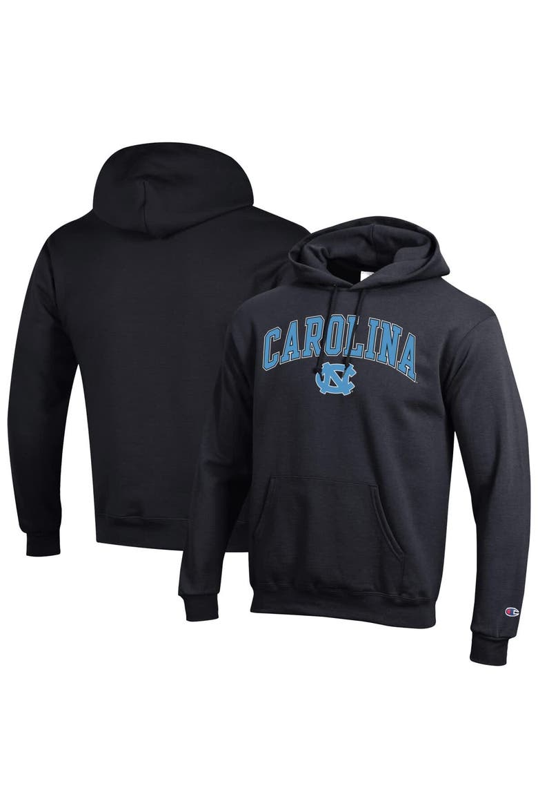 Men's Champion  Black North Carolina Tar Heels Arch Over Logo Pullover Hoodie, Main, color, Black