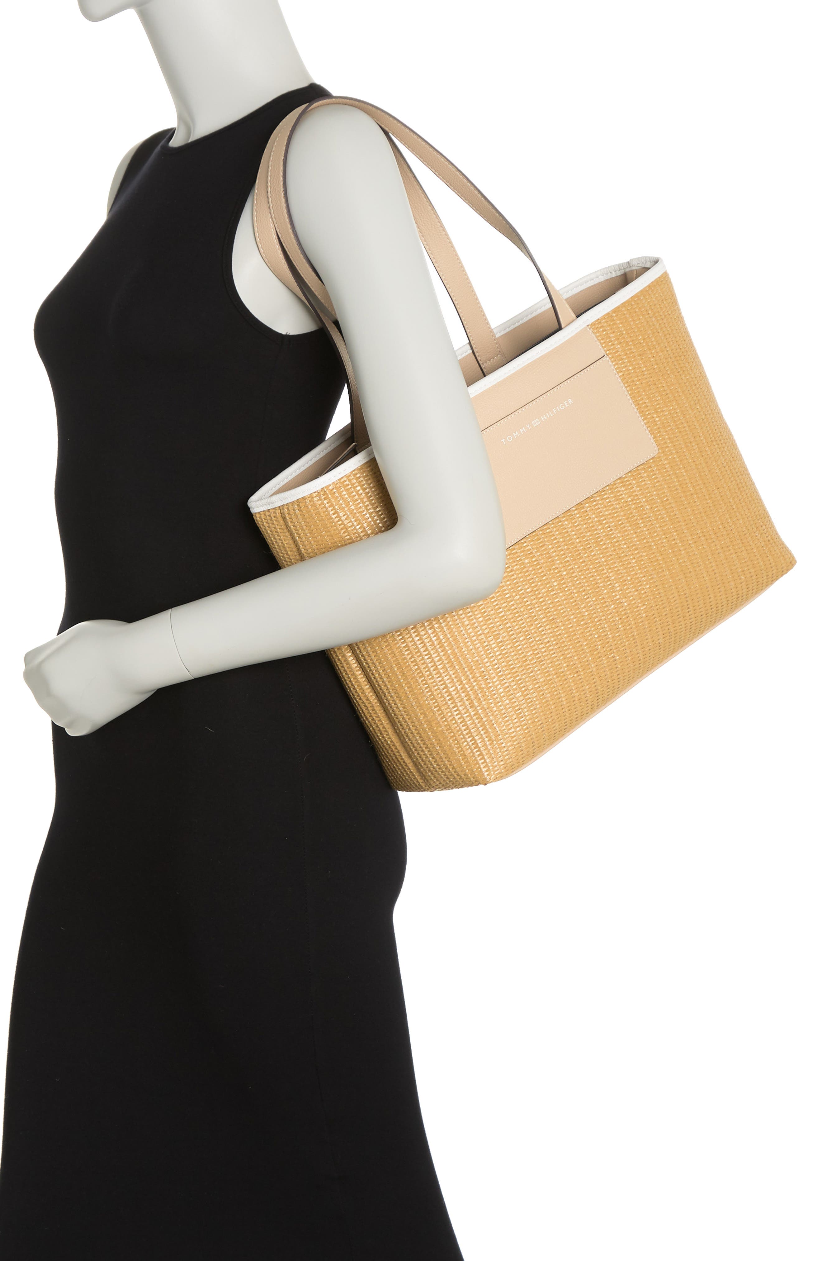 Tommy Hilfiger Keaton II Straw Tote, Alternate, color, 