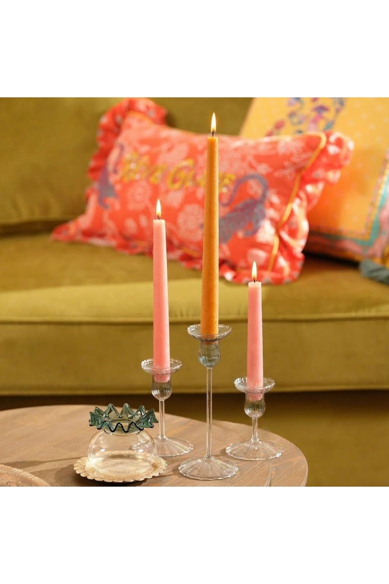 Henan Borosilicate Glass Candlestick 3 Pcs Set, Alternate, color, White