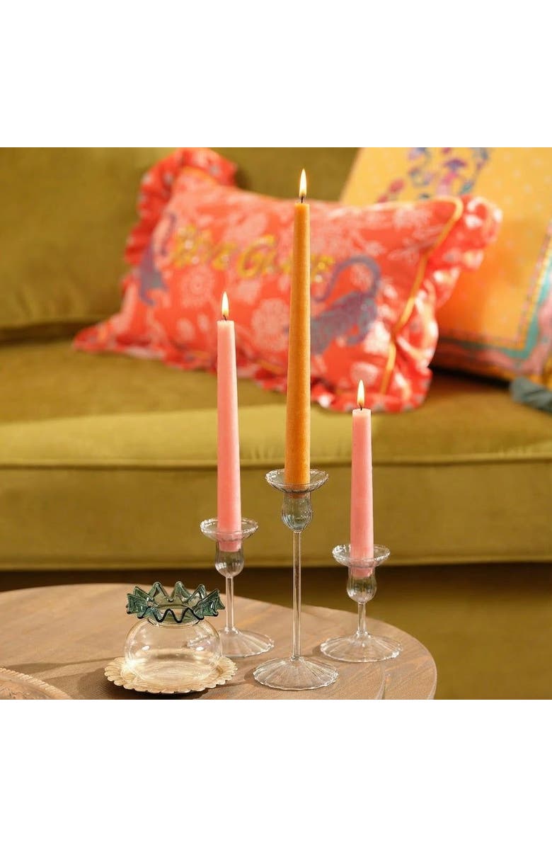Zsa Zsa Zsu Henan Borosilicate Glass Candlestick 3 Pcs Set, Alternate, color, White